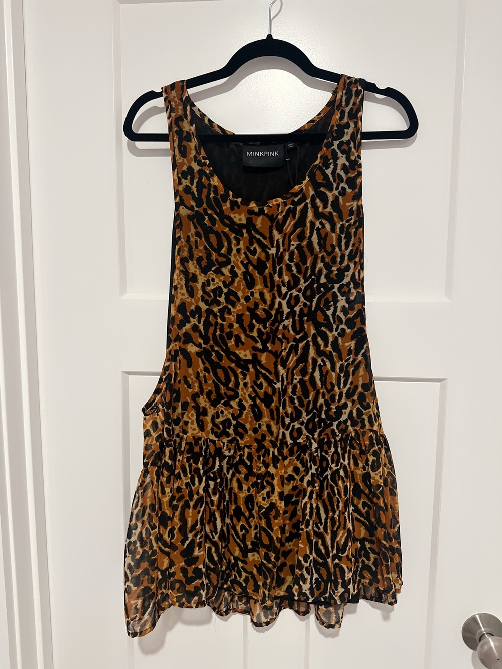 Urban Outfitters Leopard Print Sleeveless Tank Top - Brown & Black